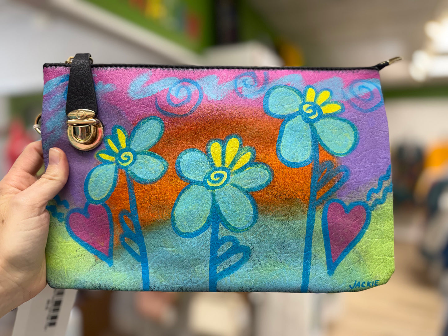 Jackie Ludtke Painted Flower Bags