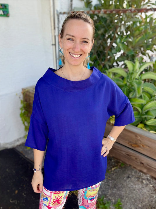 Fridaze AA374 Drop Shoulder Linen Top