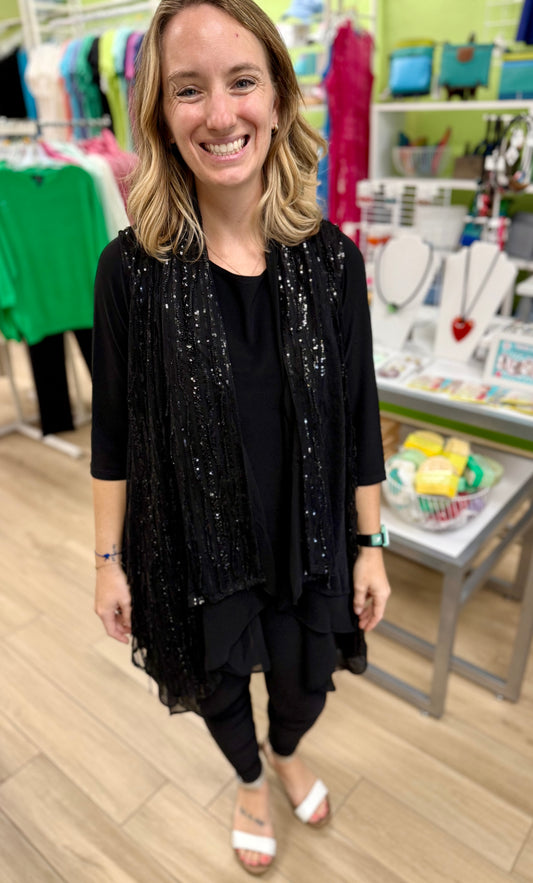 Aris A RB25009T Black Shimmer Vest