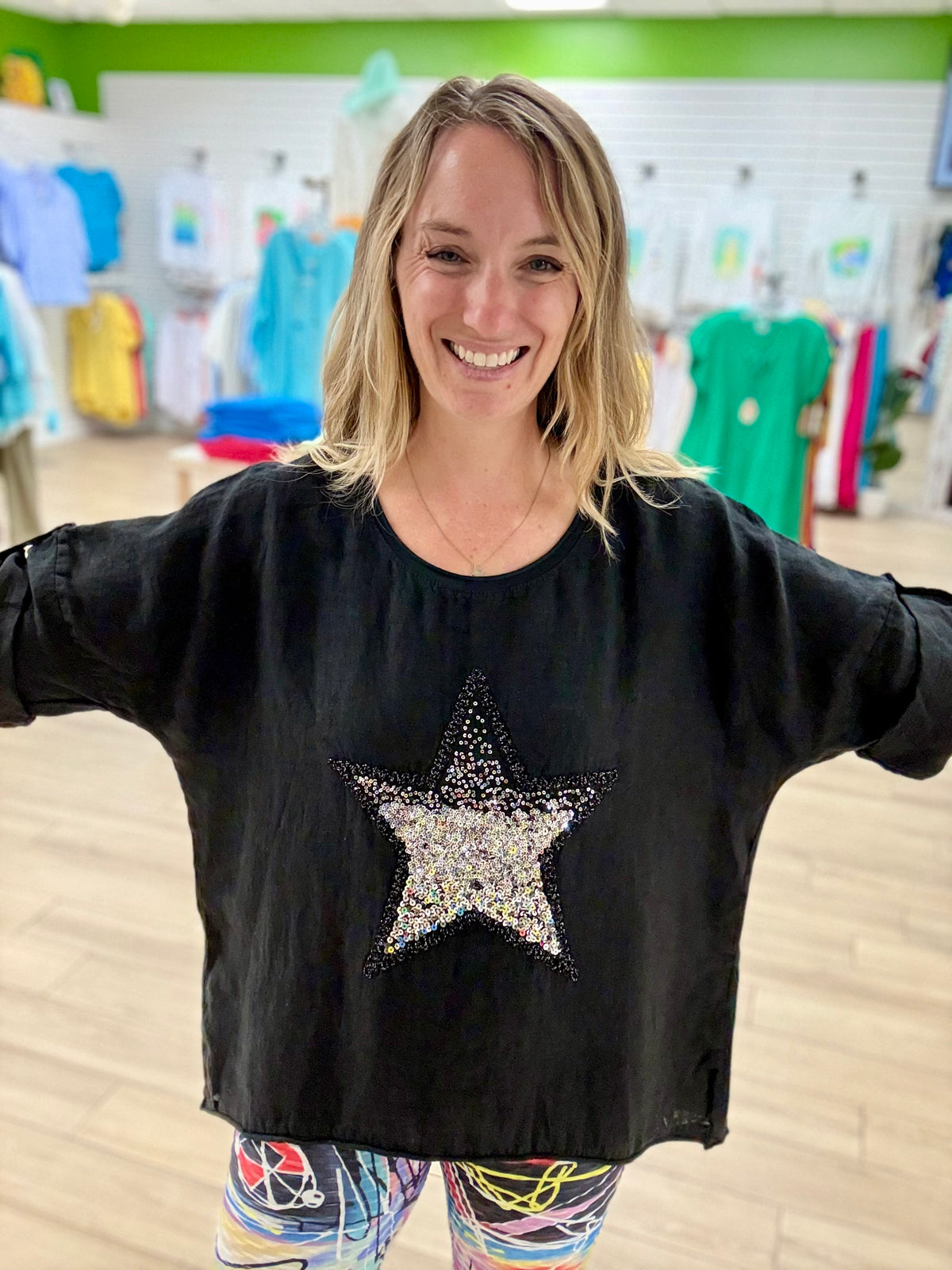 Bella Amore One Size Sequin Star Top
