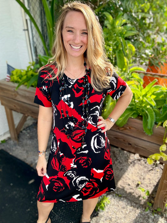Jostar Roses Swing Dress