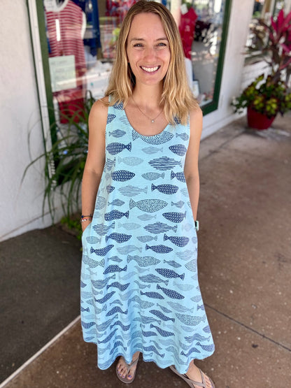 Cotton Lanai FY716 Fish Midi Dress