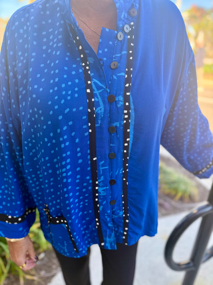 Iguana Batik Boxy Jacket Top