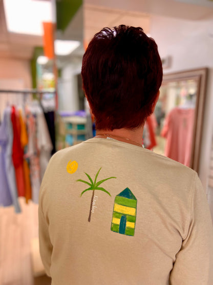 LisaLou Palm Tree Painted Top