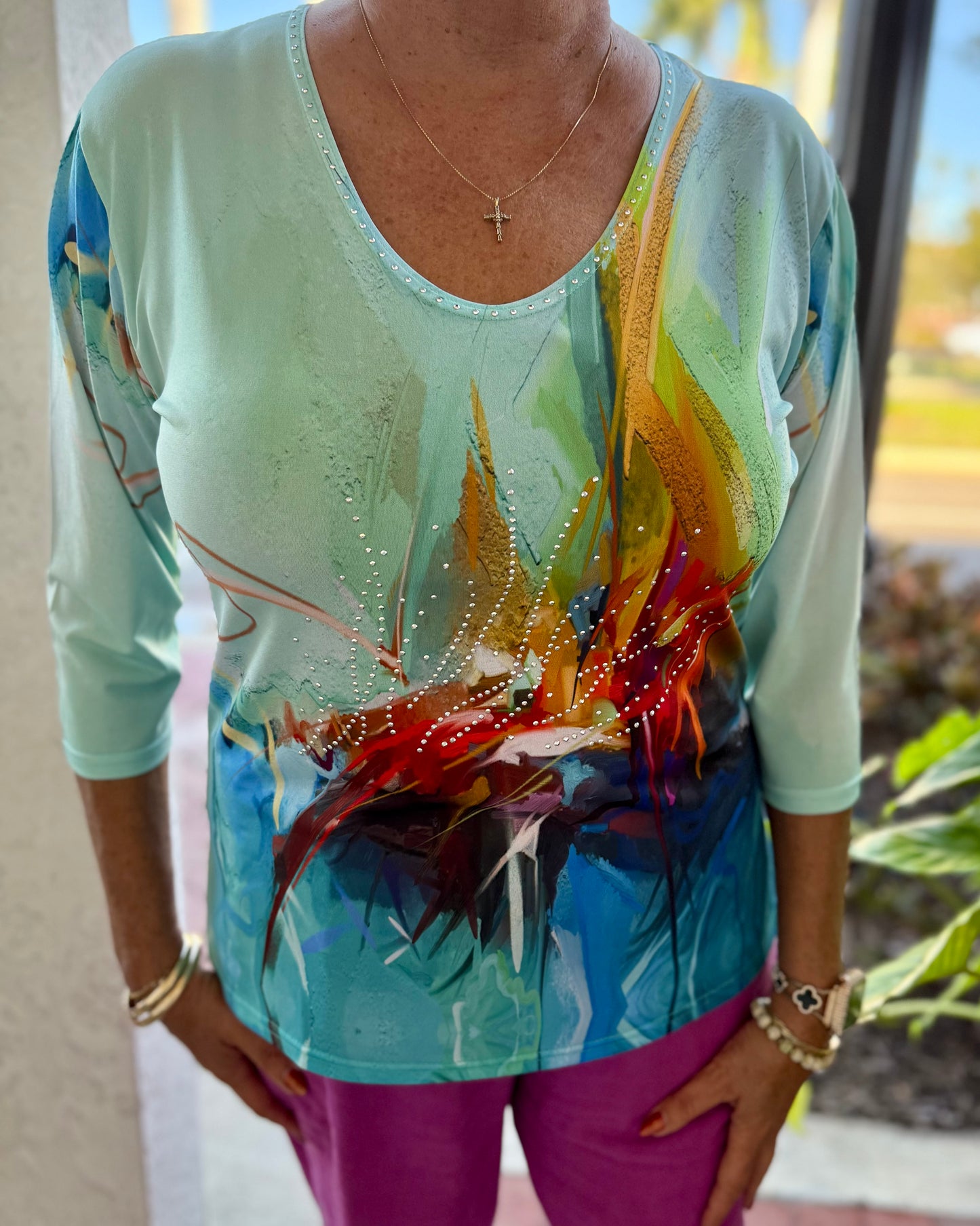 Valentina PH Print Abstract Tops