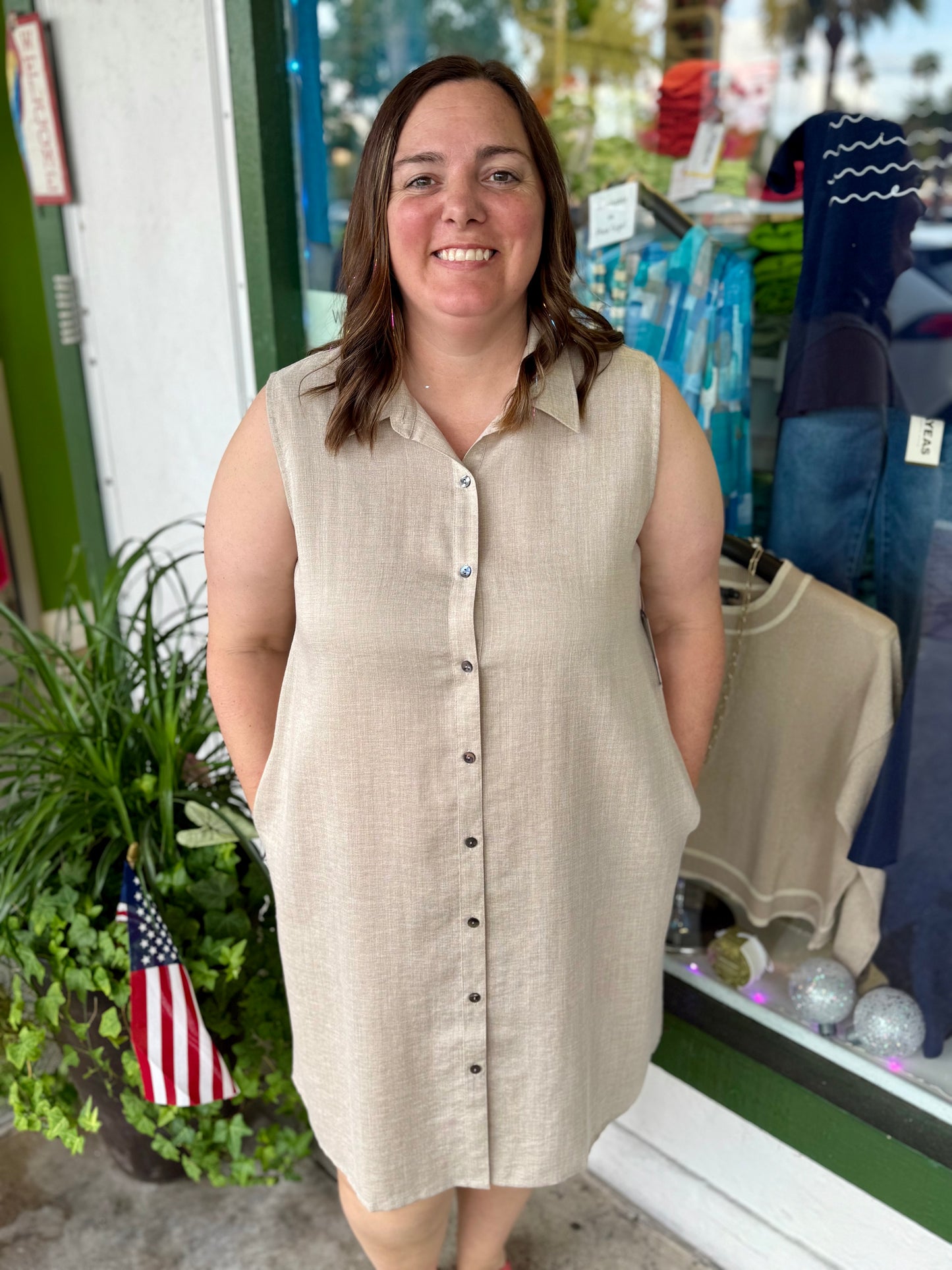 Fridaze AAD407 Simone Linen Dress