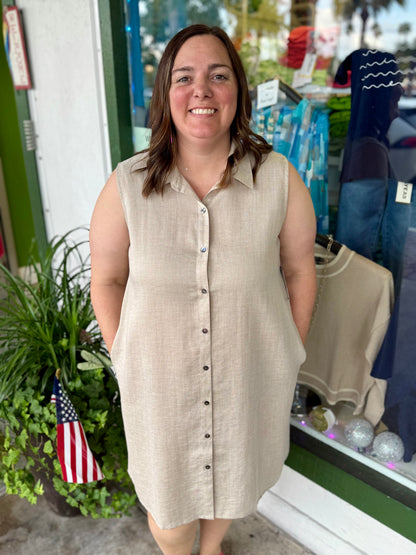 Fridaze AAD407 Simone Linen Dress