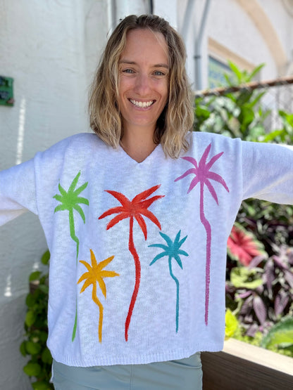 Peg Painted Sweater - 5 Bright Palms