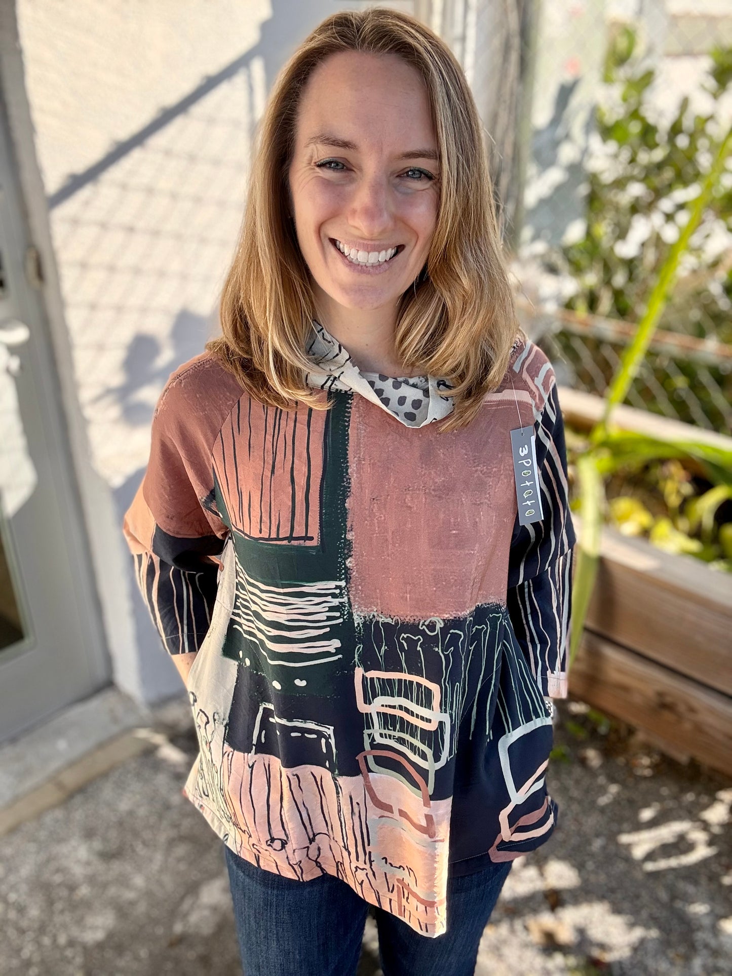 3 Potato 24HTP Cowl Neck Top