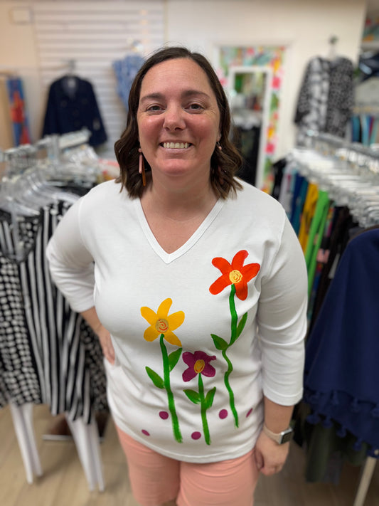 Peg Painted Flower Power Top