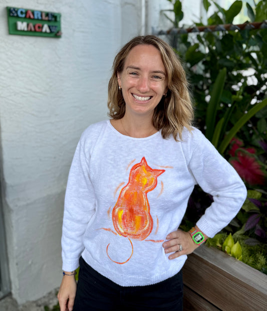 LisaLou Painted Cat Tail Sweater