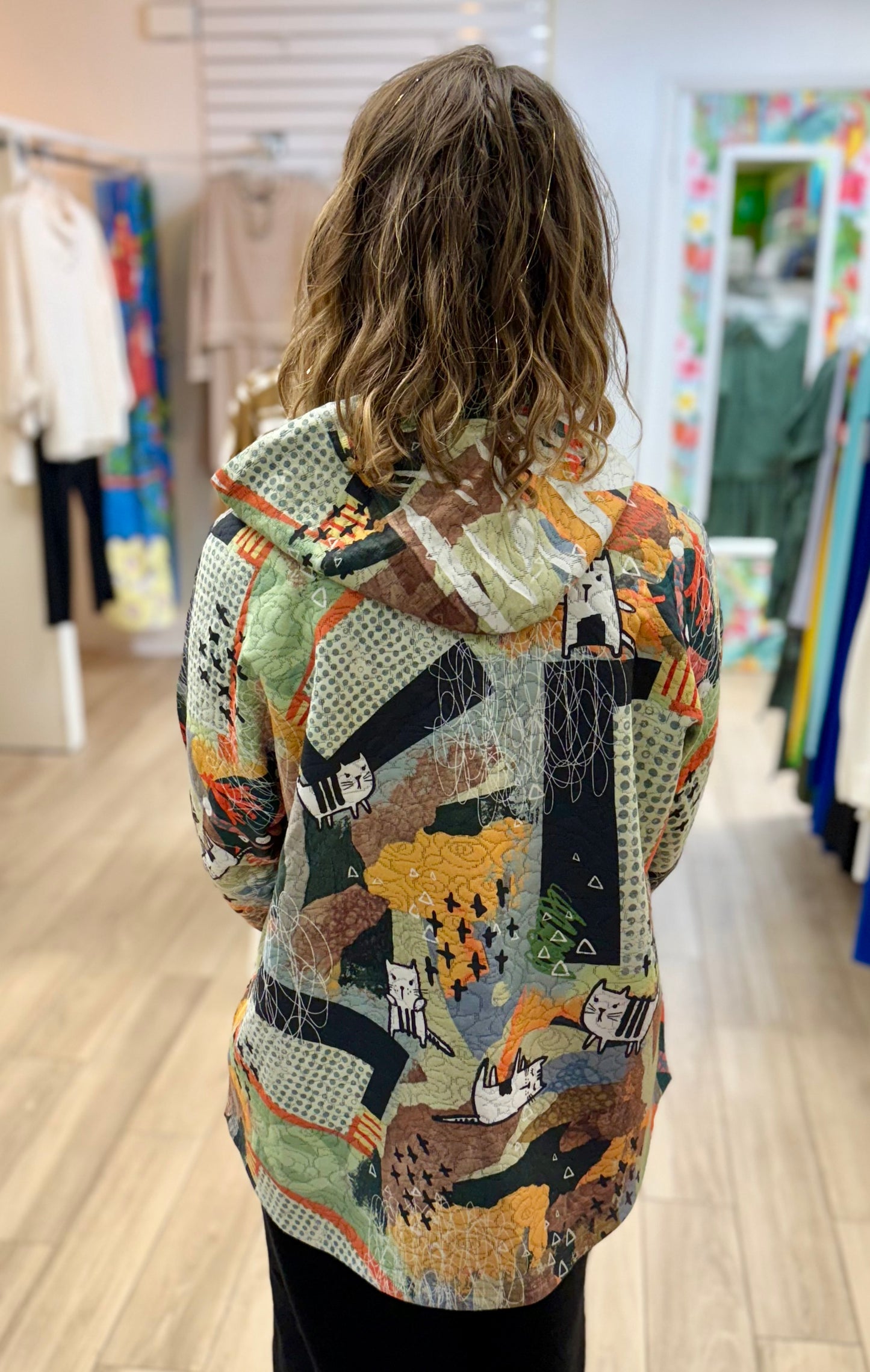 Inoah T436NB Cat-Tastic Day Hoodie Top