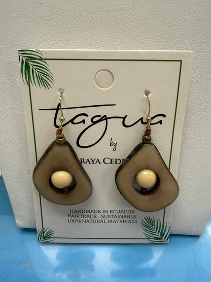 Tagua Aztec Earring