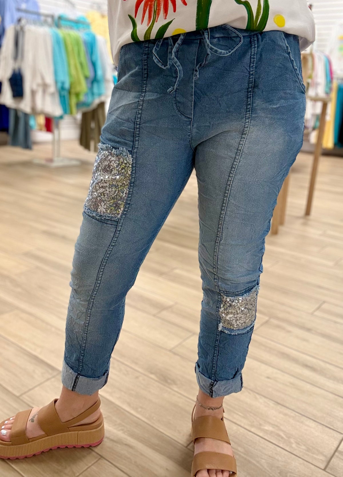 Bella Amore Patch Sparkle Jeans
