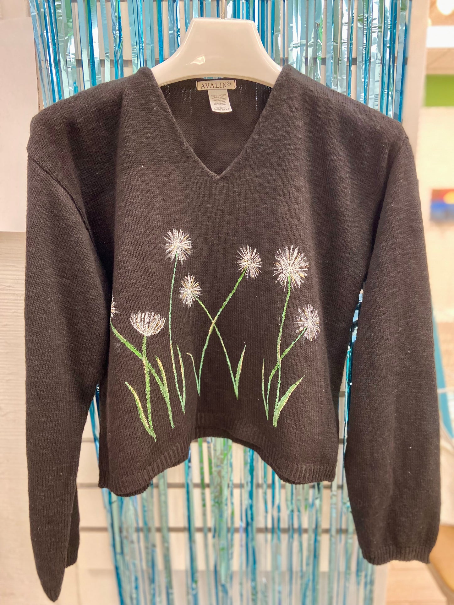 LisaLou Dandelions Painted Sweater