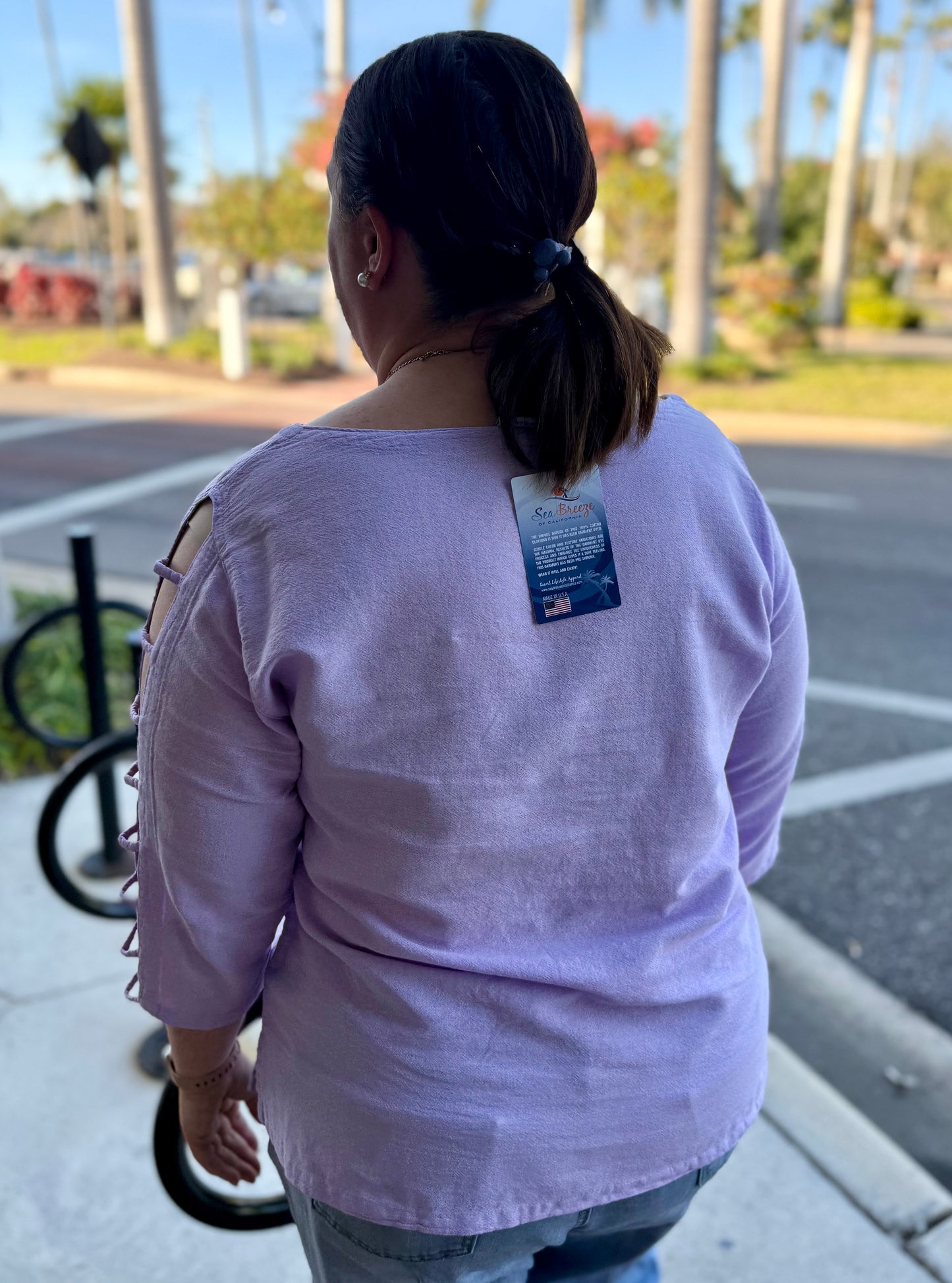 Sea Breeze 51 Lattice Sleeve Top