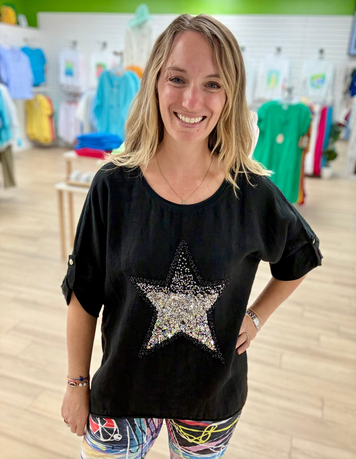 Bella Amore One Size Sequin Star Top