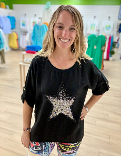 Bella Amore One Size Sequin Star Top
