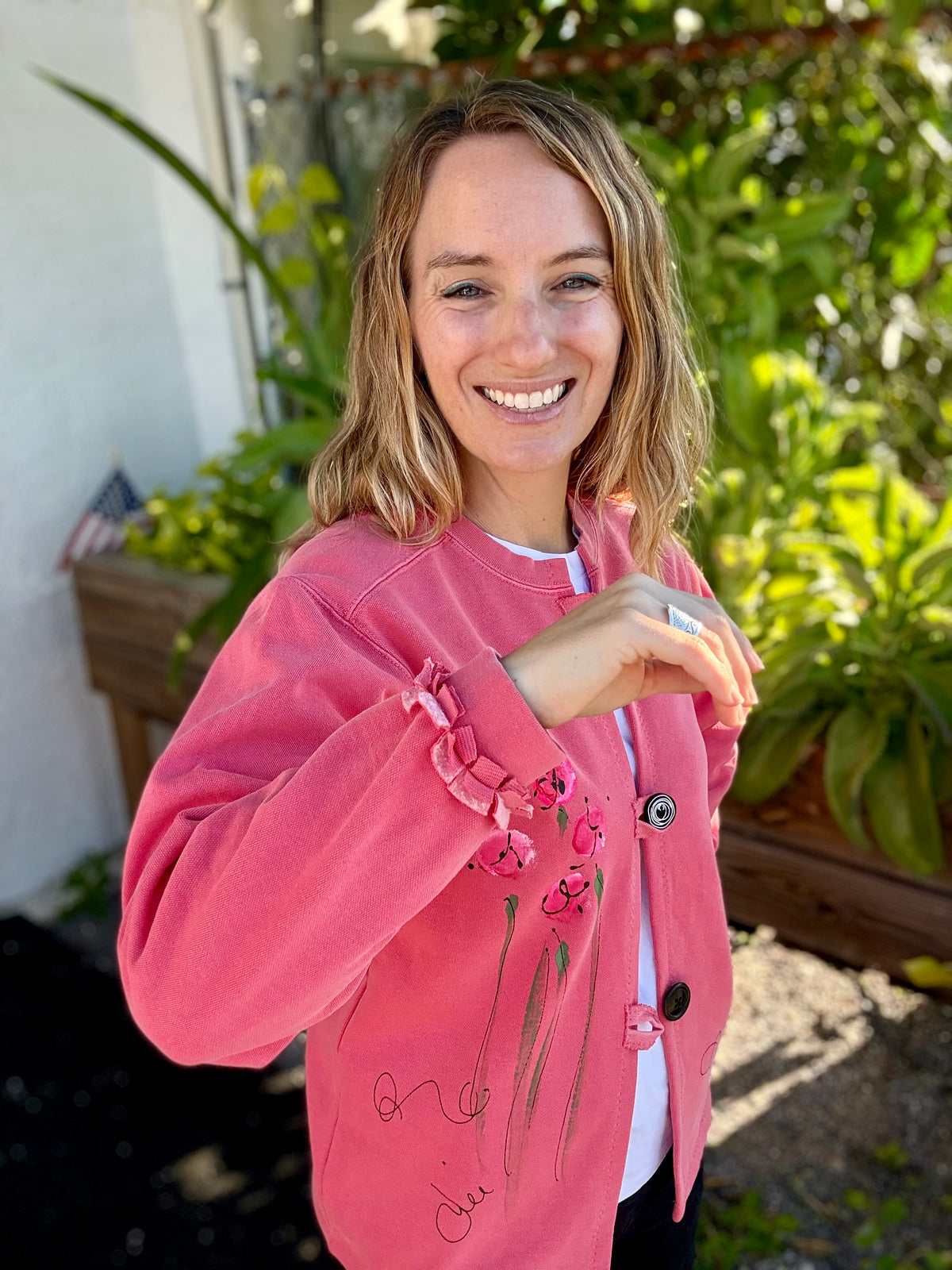 Kunky Poppy Painted Cardigan