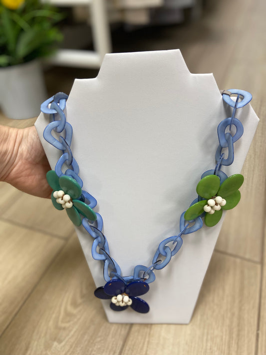 Tagua Bethany Flowers Necklace