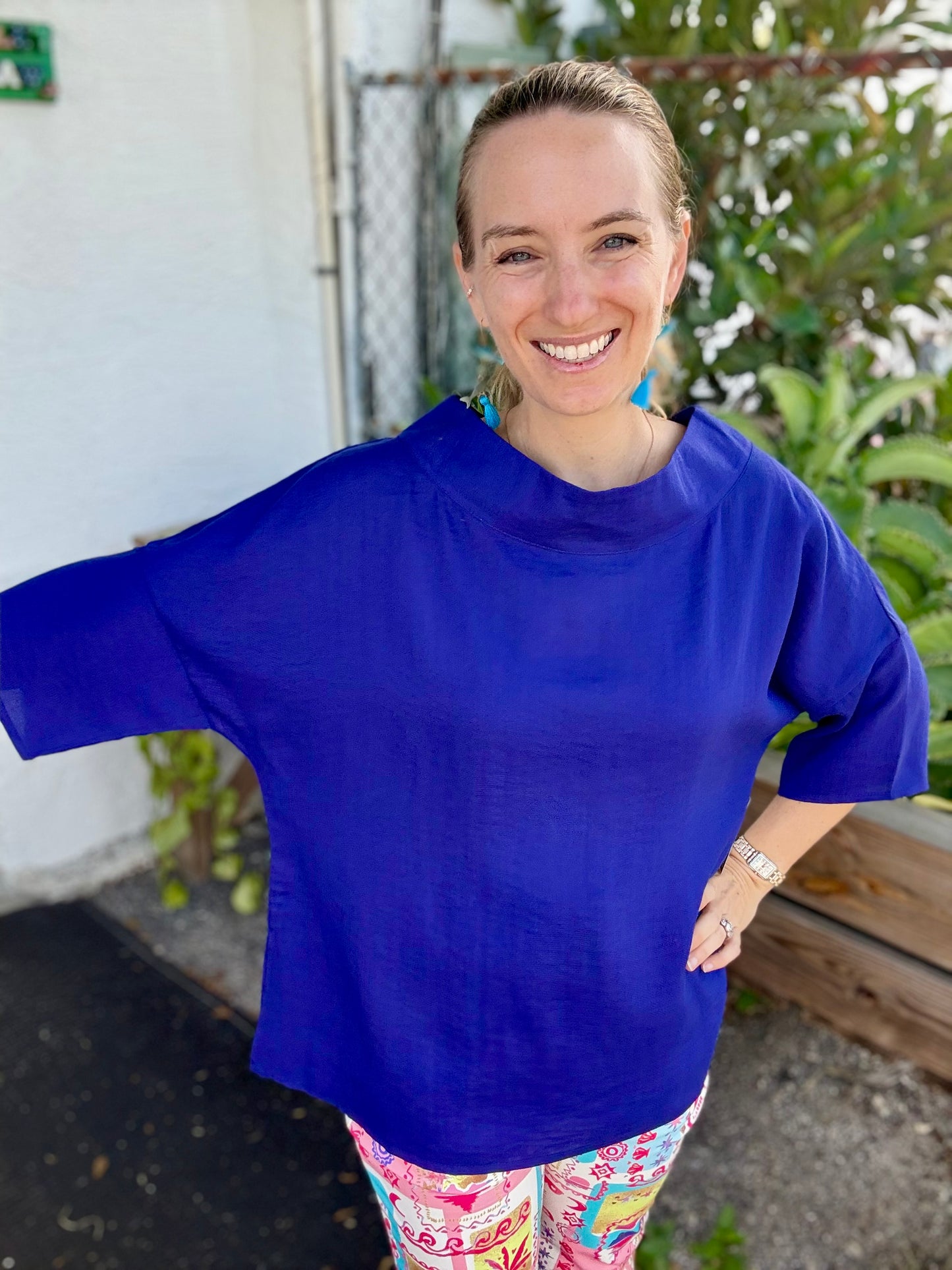 Fridaze AA374 Drop Shoulder Linen Top