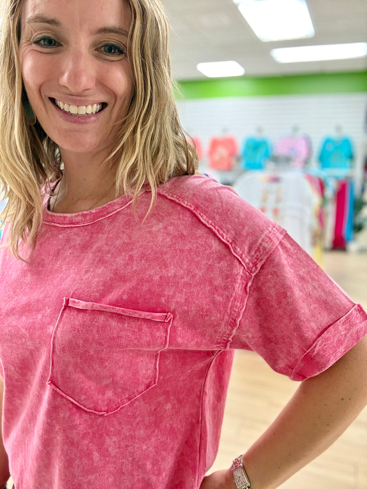 Zenana Halo Relaxed Pocket Tee