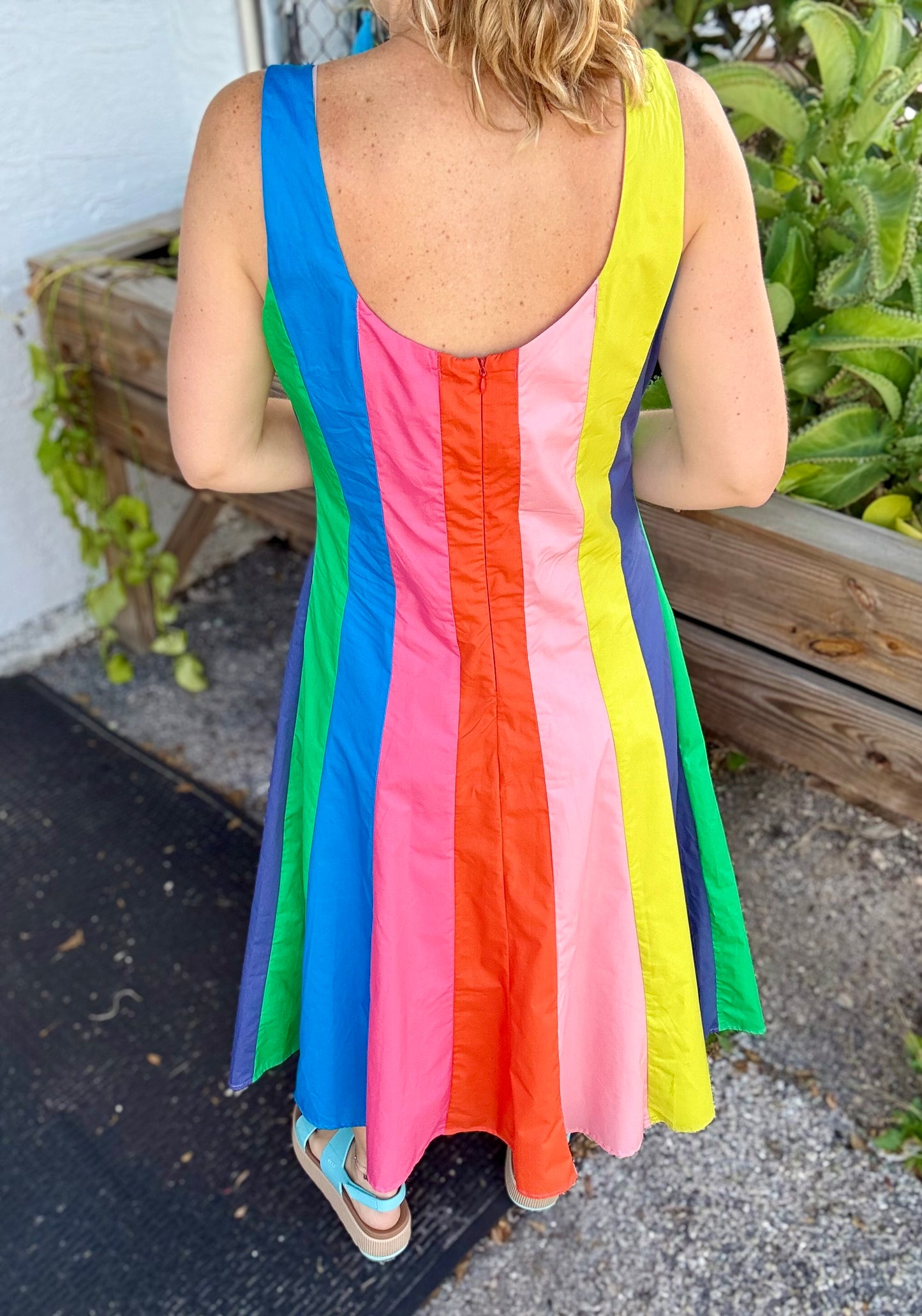 Pinch Colorblock A-Line Midi Dress