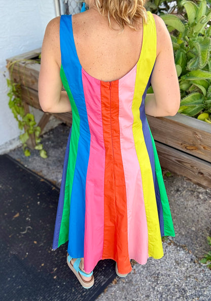 Pinch Colorblock A-Line Midi Dress