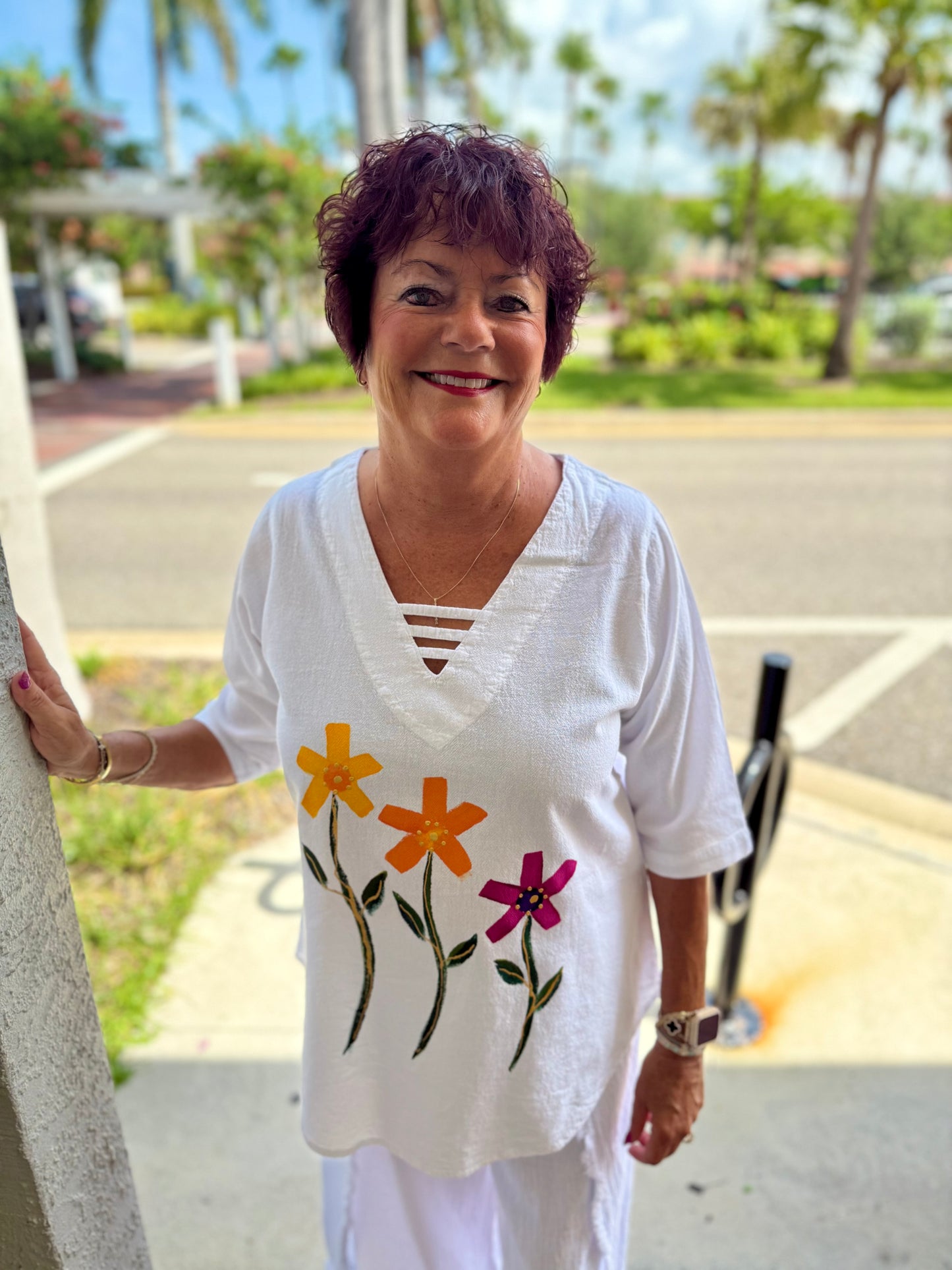 Peg Painted CS015 Daisy Trio Top