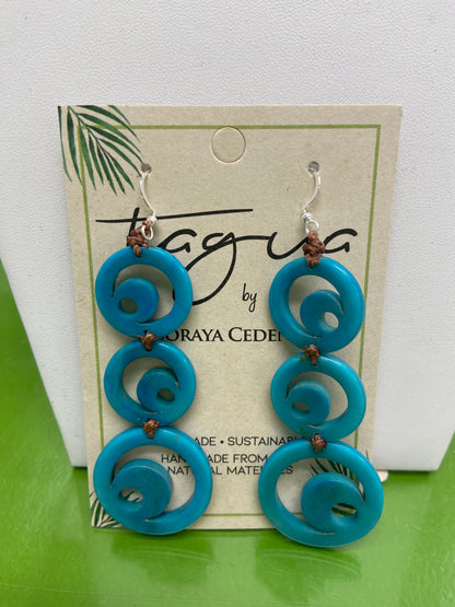 Tagua Moon Earrings