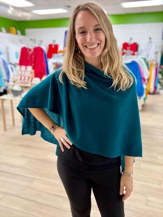 Alashan 3-Way Cashmere Poncho Topper