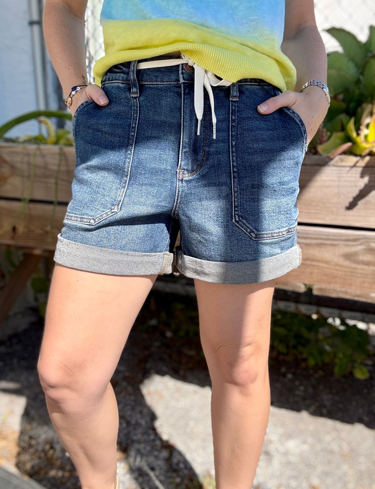 Judy Blue 150343 Denim Tie Short