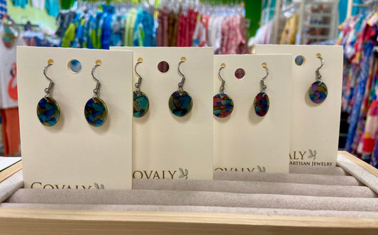 Covaly Alcohol Ink Small Circle Earrings