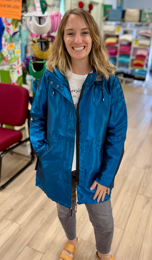 Oopera J5205W Metallic Anorak Rain Jacket