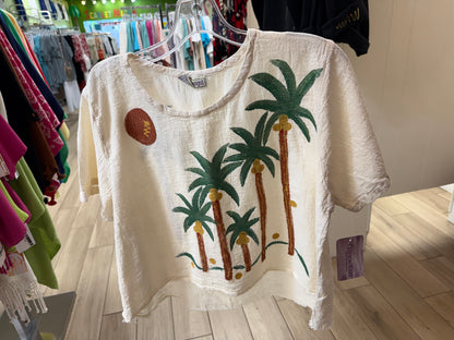 Peg Painted One Size Gauze Palm Tree Tops