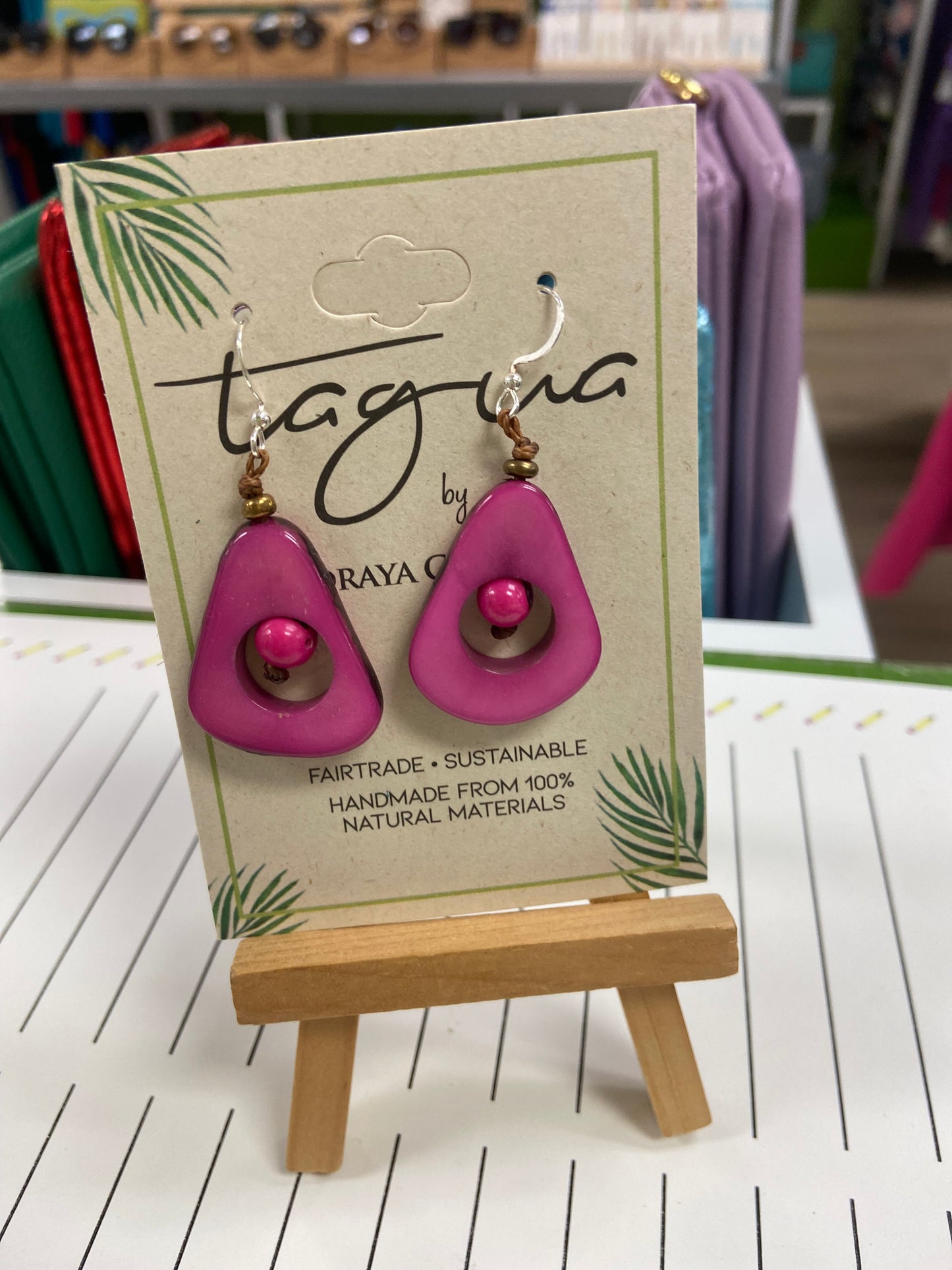 Tagua Aztec Earring