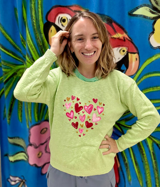 LisaLou Painted Hearts Sweater
