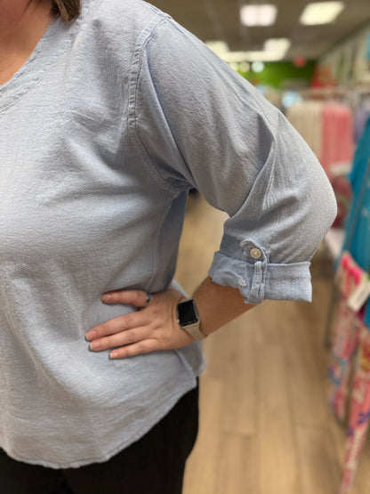 Maya Jones Roll Sleeve Top