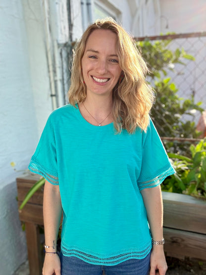 Inspired by Wild Palms T11 Lace Trim Top