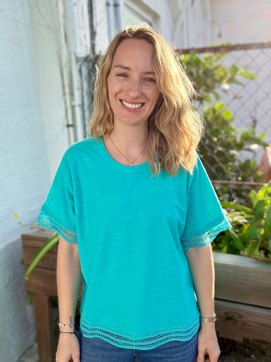 Inspired by Wild Palms T11 Lace Trim Top