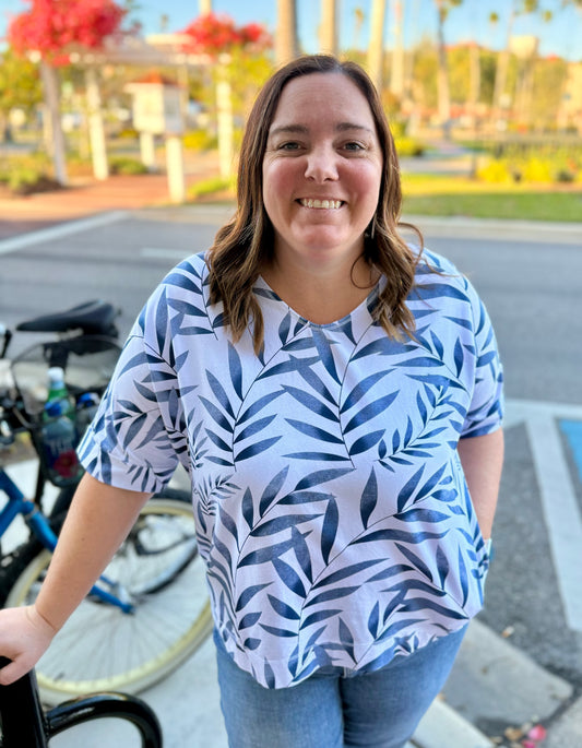 Wild Palms 1605 Leaves Pocket Top