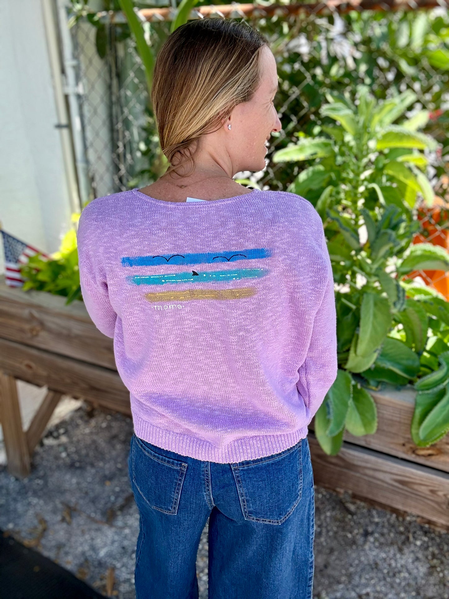 MoMo Painted Sweater - Shark Tooth