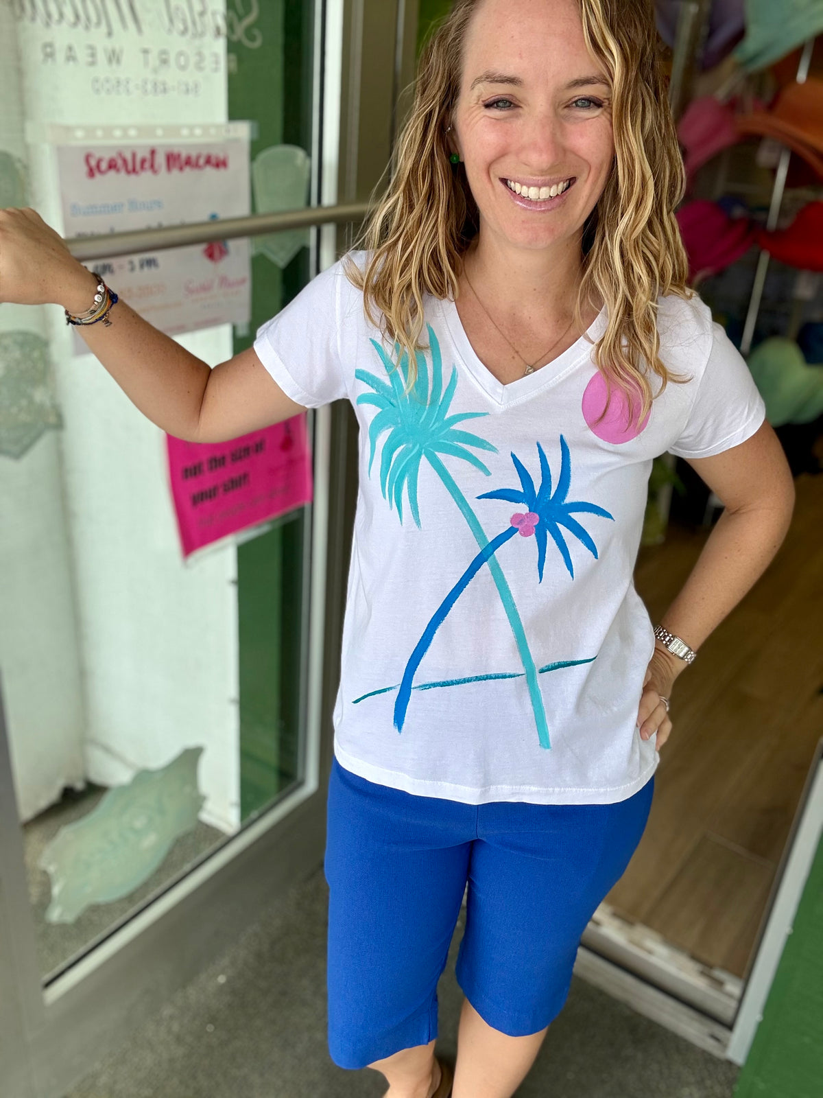 Peg 8165 Painted Pastel Palms Top