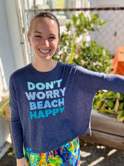 StitchDrop 8421082 Don't Worry Beach Happy Sweater