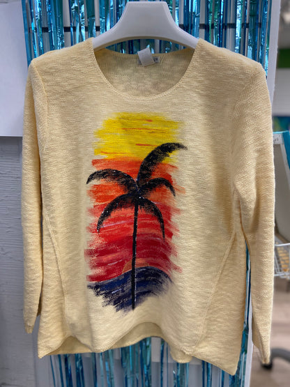 MoMo Sweater - Sunset Palm Tree