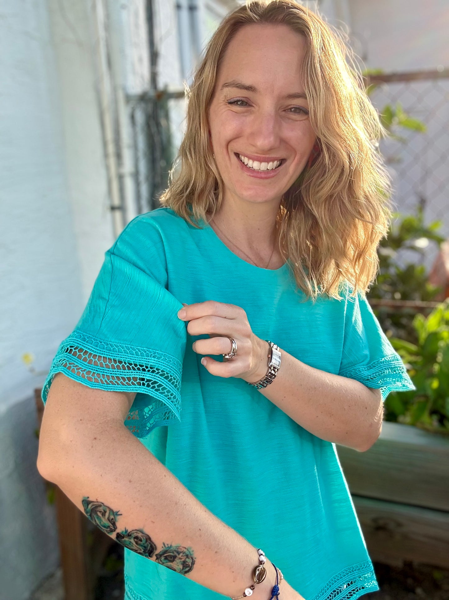 Inspired by Wild Palms T11 Lace Trim Top