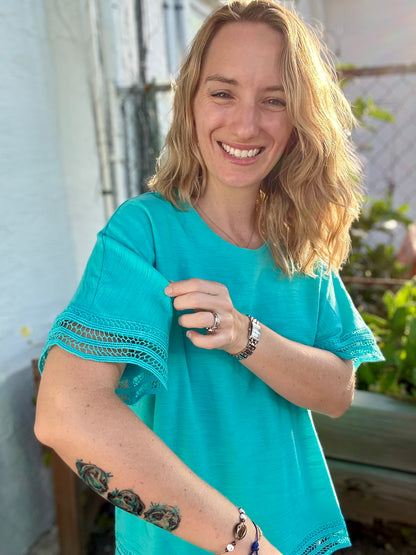 Inspired by Wild Palms T11 Lace Trim Top