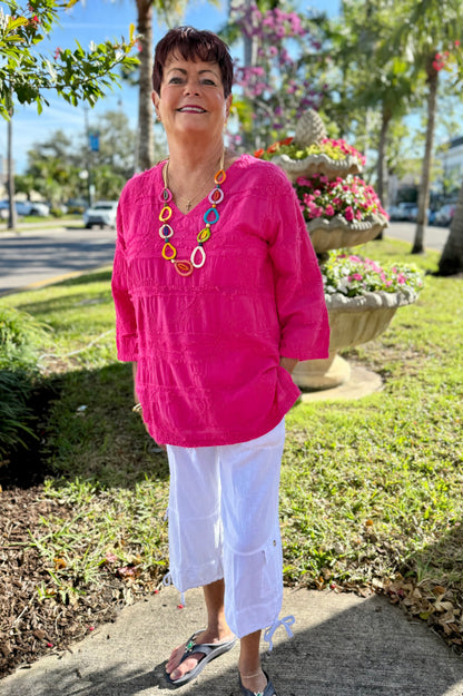 Cottonseed Gauze Cargo Capri