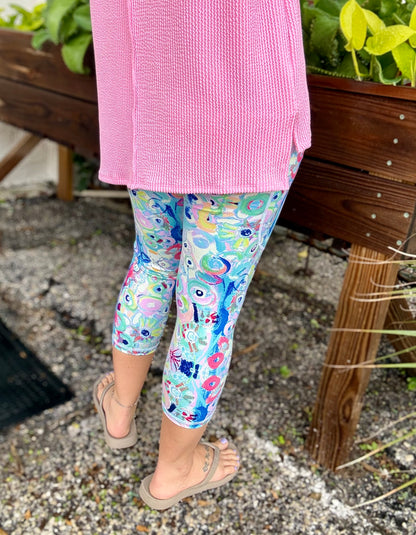 Dena Lyons Blue Pizzaz Capri Legging