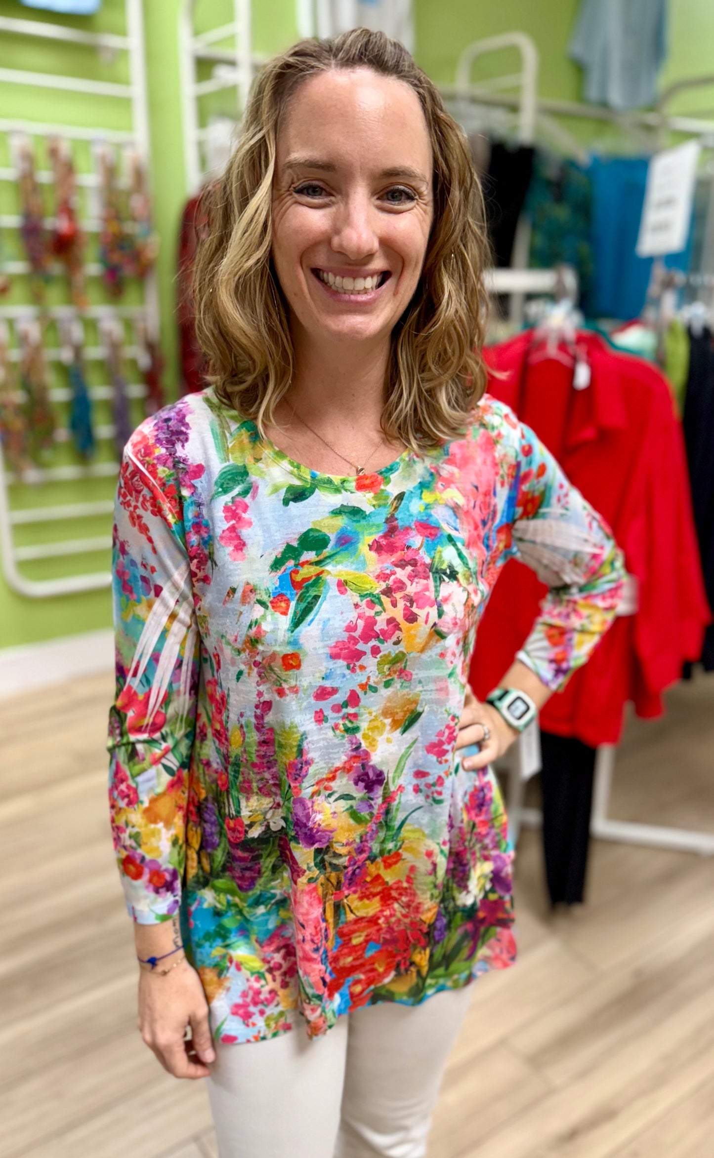 Jess & Jane 49 Mesh Sleeve Top